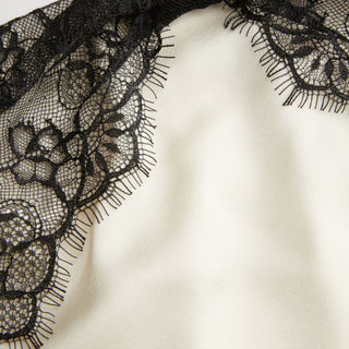 Satin Strapless Lace Panel Tie Back Bandeau Top