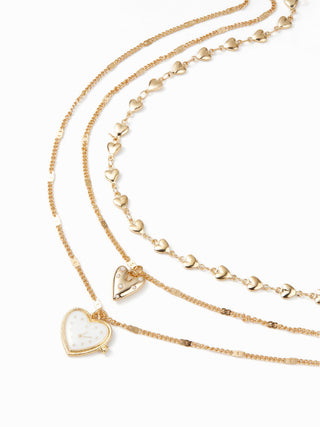 HEART BEADED LAYERED NECKLACE