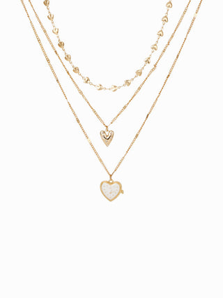 HEART BEADED LAYERED NECKLACE