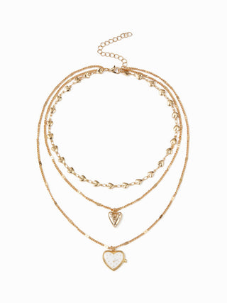 HEART BEADED LAYERED NECKLACE