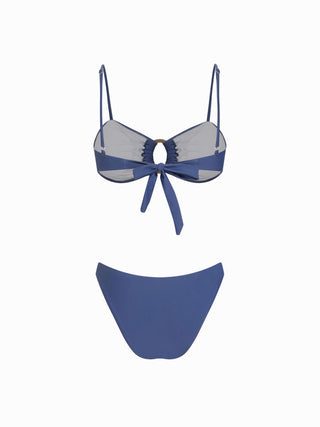 Sweetheart Floral Ruched O-Ring Bracelet Low Rise Bikini Set With Sarong