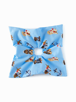 2PCS DOG & SHELL GRAPHIC SCRUNCHIE SET