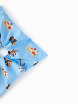 2PCS DOG & SHELL GRAPHIC SCRUNCHIE SET