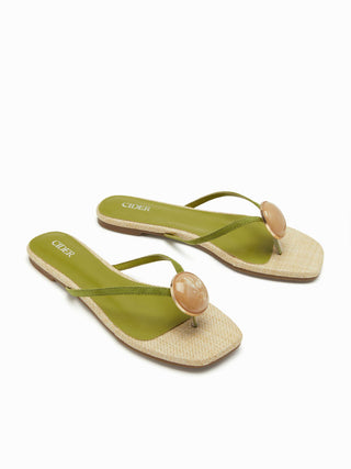 GEMSTONE DECOR FLIP-FLOP SLIPPERS