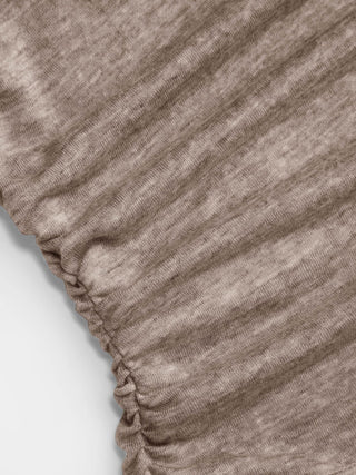 V-neck Batwing Sleeve Ruched Slim Tee