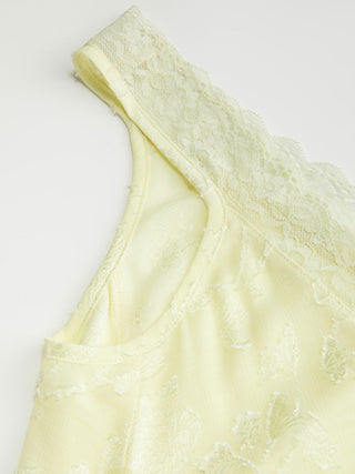 Jacquard Floral V-neck Lace Trim Hanky Hem Midi Nightdress