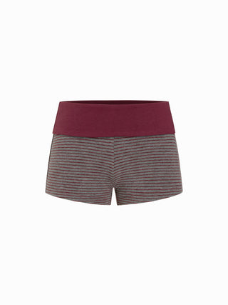 Cotton-blend Star Graphic Tee & Mid Rise Striped Shorts Loungewear Set