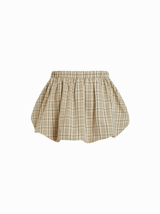 Cotton-blend Plaid Sweetheart Cami Top & Low Rise Bubble Mini Skirt Set