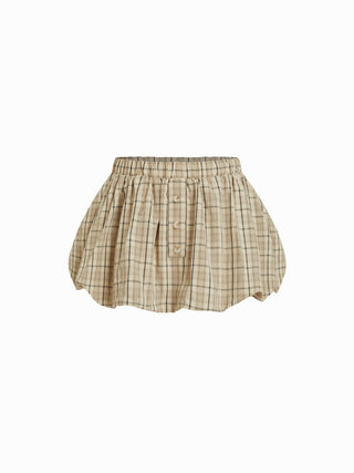 Cotton-blend Plaid Sweetheart Cami Top & Low Rise Bubble Mini Skirt Set