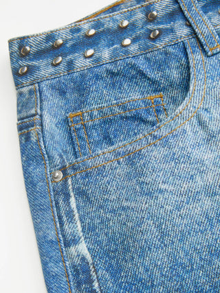 Denim Mid Rise Cat Graphic Bowknot Metal Detail Regular Jeans
