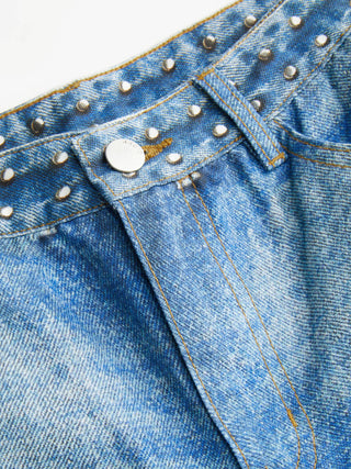 Denim Mid Rise Cat Graphic Bowknot Metal Detail Regular Jeans
