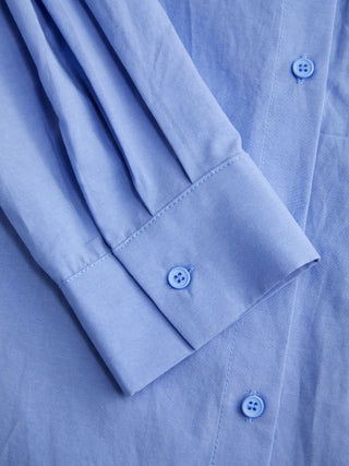 Cotton Collar Solid Long Sleeve Shirt