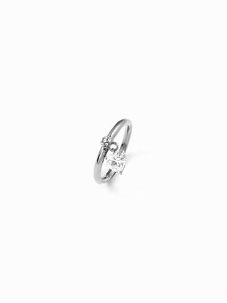RHINESTONE HEART STAINLESS STEEL RING