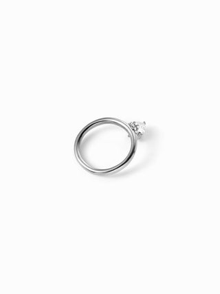 RHINESTONE HEART STAINLESS STEEL RING