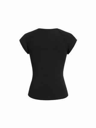 Cotton-blend High Stretch Raglan Sleeve Tee