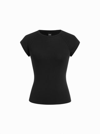 Cotton-blend High Stretch Raglan Sleeve Tee