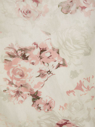 Cotton-blend Mid Rise Floral Wide Leg Long Trousers