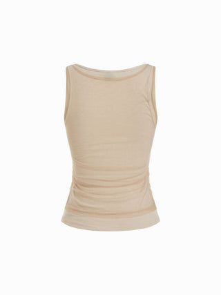 Mesh Scoop Neck Layered Tank Top