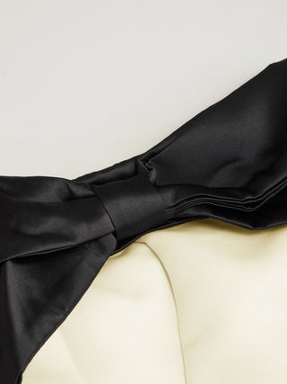 Woven Sculptural Bowknot Flared Bandeau Midi Dress For Date Wedding