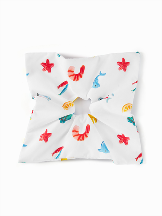 2PCS DOG & SHELL GRAPHIC SCRUNCHIE SET