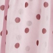 Mesh Polka Dot V-neck Ruched Tiered Short Sleeve Mini Dress