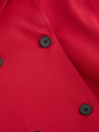 Multi-way Cotton Funnel Neck Double Breasted Oversized Windbreaker With Belt