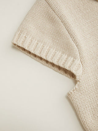 Knit Cotton-blend Asymmetrical Neck Short Sleeve Top