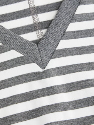 Cotton-blend High Stretch V-neck Short Sleeve Tee
