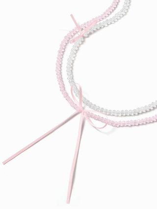 BOWKNOT BEADED LAYERED NECKLACE