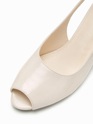 OPEN-TOE SLINGBACK KITTEN HEELS