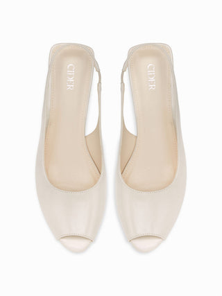 OPEN-TOE SLINGBACK KITTEN HEELS