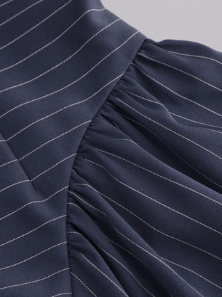 Sweetheart Neck Striped High Rise A-line Mini Dress