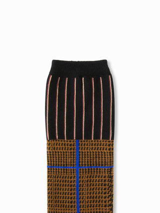 PLAID TRIM OVER THE CALF SOCKS