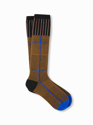 PLAID TRIM OVER THE CALF SOCKS