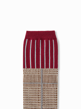 PLAID TRIM OVER THE CALF SOCKS