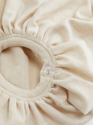 Boat Neck Lantern Sleeve Oversized Crop Top