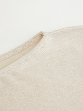 Boat Neck Lantern Sleeve Oversized Crop Top