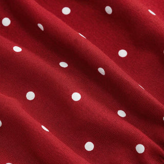 Cotton-blend Polka Dot V-neck Ruched Short Sleeve Top