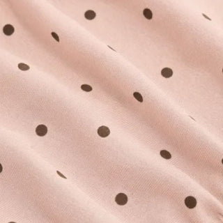 Cotton-blend Polka Dot V-neck Ruched Short Sleeve Top