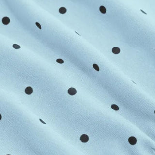 Cotton-blend Polka Dot V-neck Ruched Short Sleeve Top