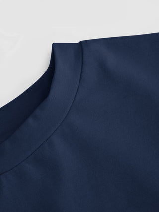 Cotton-blend Short Sleeve Ruffled Hem Tee