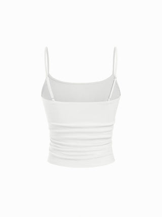 U-neckline Ruched Cami Top
