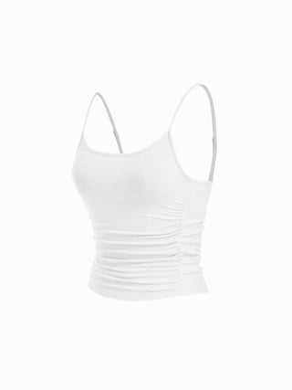 U-neckline Ruched Cami Top