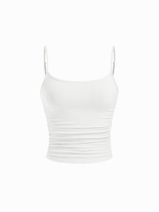 U-neckline Ruched Cami Top