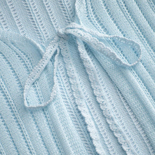 Knit Textured V-neck Bell Sleeve Cardigan