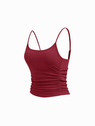 U-neckline Ruched Cami Top