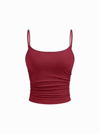 U-neckline Ruched Cami Top