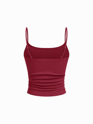 U-neckline Ruched Cami Top