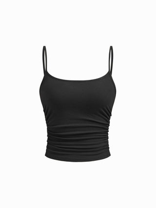 U-neckline Ruched Cami Top