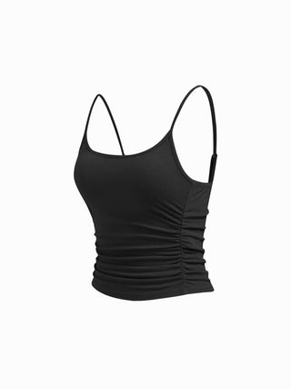 U-neckline Ruched Cami Top
